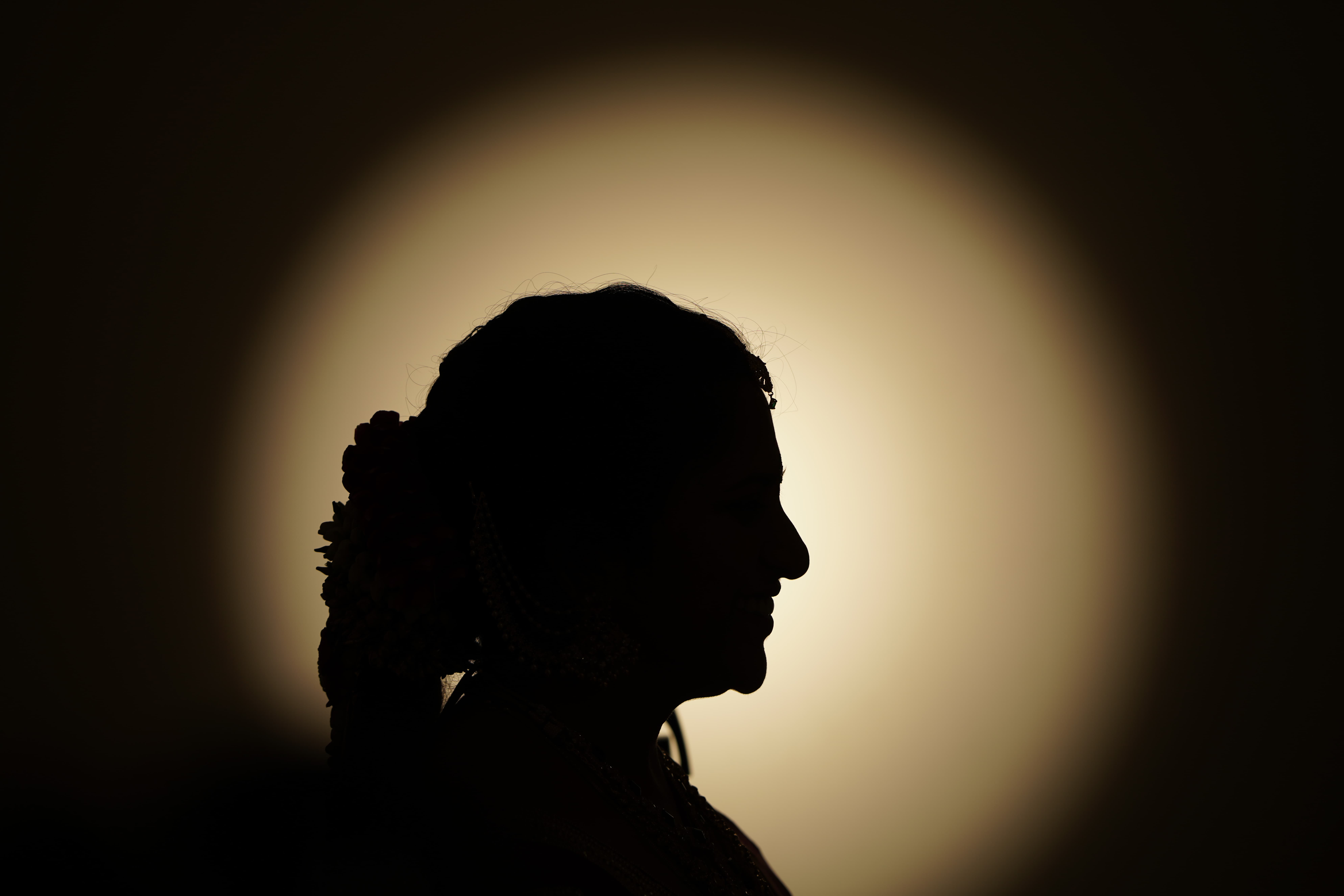 bridal silhouette portrait Hyderabad creative wedding photography