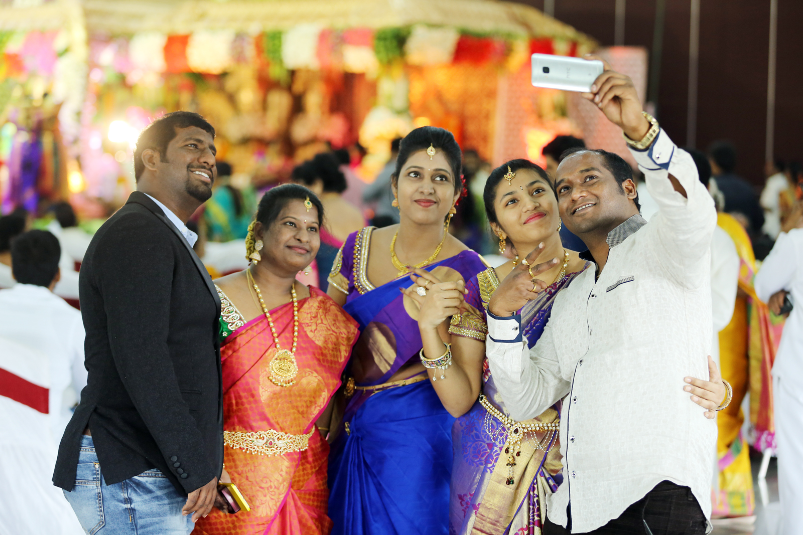 wedding guests selfie group Hyderabad celebration candid photography friends family event